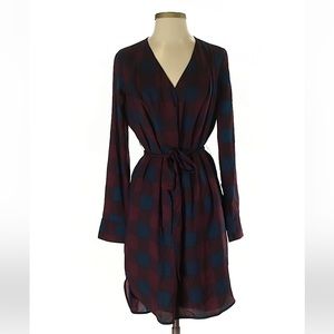 Ann Taylor Long Sleeve Checkered Dress